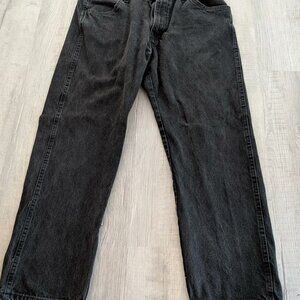 Men's Rustler Black Jeans | Size: 38x30